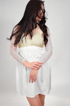 THE GODDESS DRESS & SHRUG (WHITE AND GOLD)