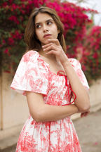 The Camille in Toile de Joie in Cherry