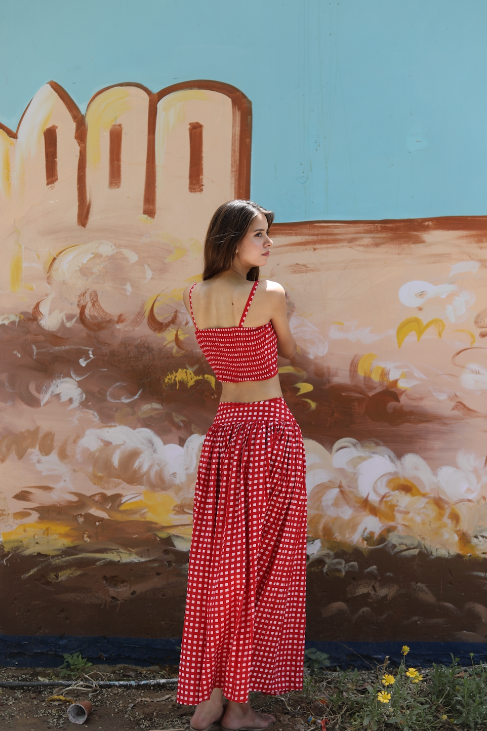 The Arden Set in Red Checkerboard