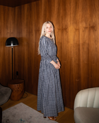 The Ryan Dress in Navy Checkerboard