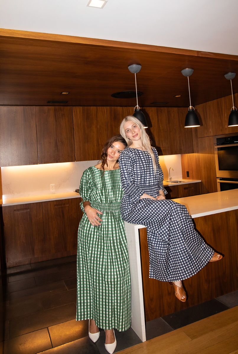 The Ryan Dress in Navy Checkerboard