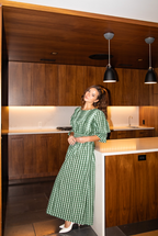 The Ryan Dress in Forest Checkerboard