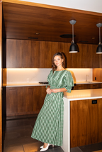 The Ryan Dress in Forest Checkerboard
