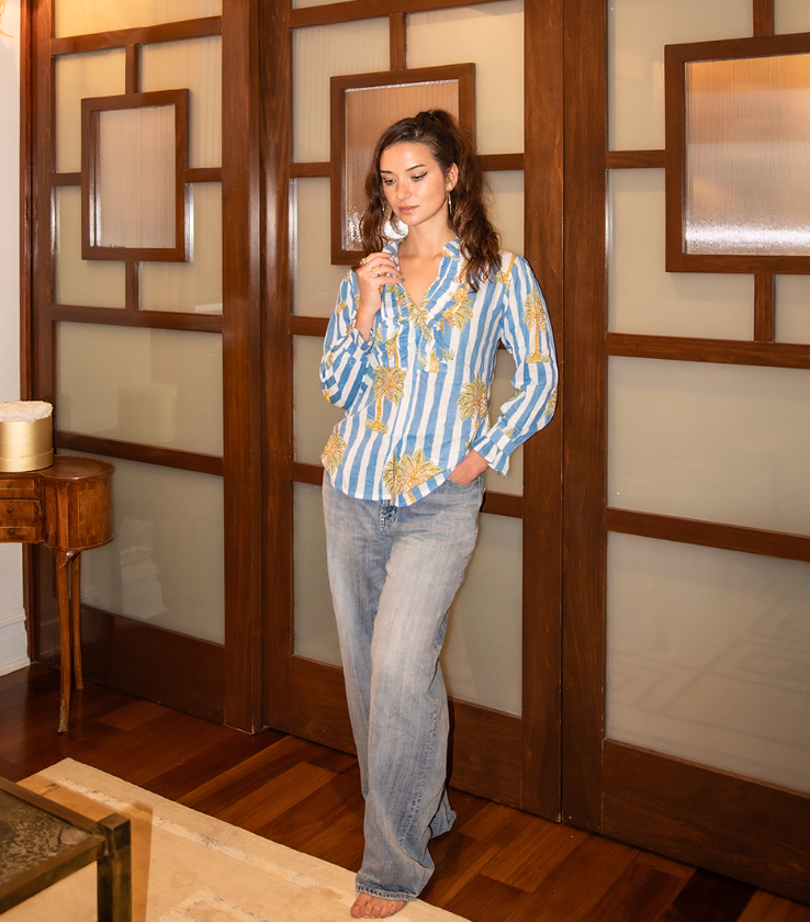 The Juhu Top in Blue Palms