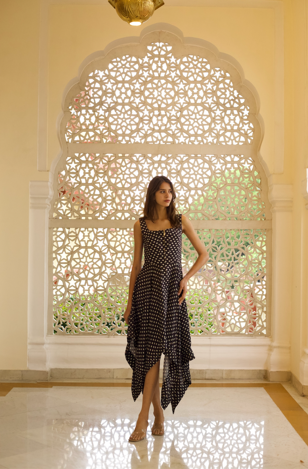 The Serena Dress in Black Bandhani